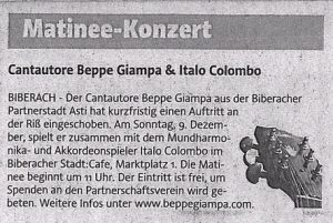 Mittwoch 5 Dicembre 2012